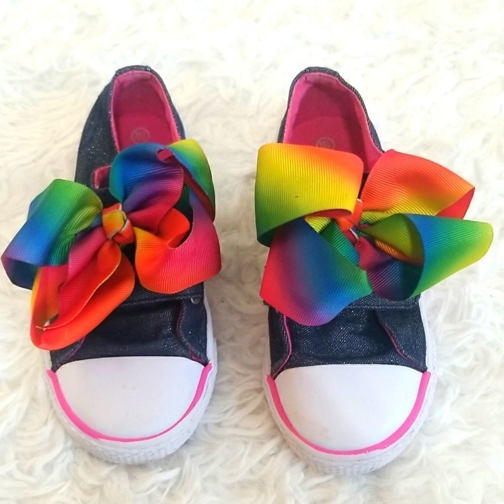 Nickelodeon Jojo Siwa  Kids Sneaker with Rainbow color Bow Sz 10.5